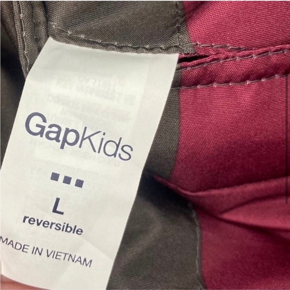 GAP Kids Reversible Puffer Vest Large Air Force Grey - Picture 4 of 6